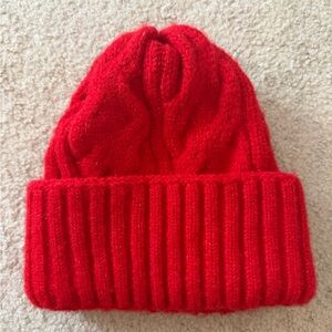 Free People Vibrant Red Beanie